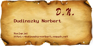 Dudinszky Norbert névjegykártya