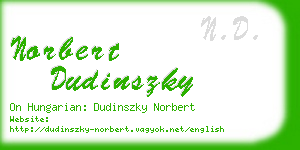 norbert dudinszky business card